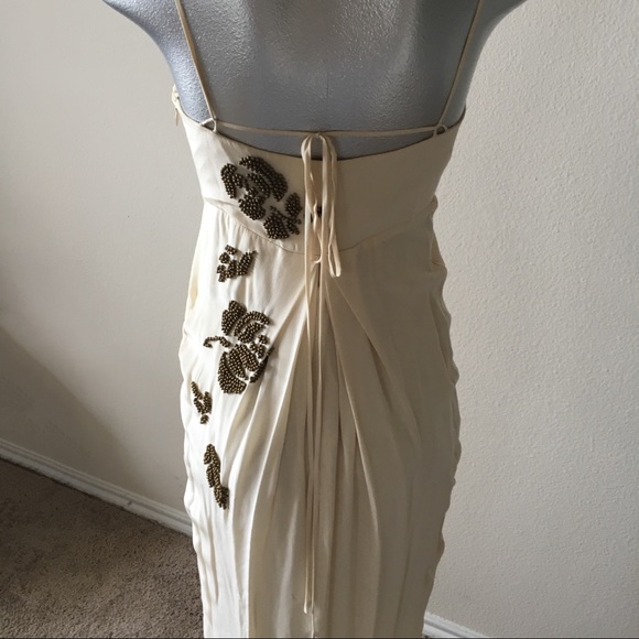 **SOLD**  BCBGMaxAzria BEADED SILK DRESS - Picture 4 of 8